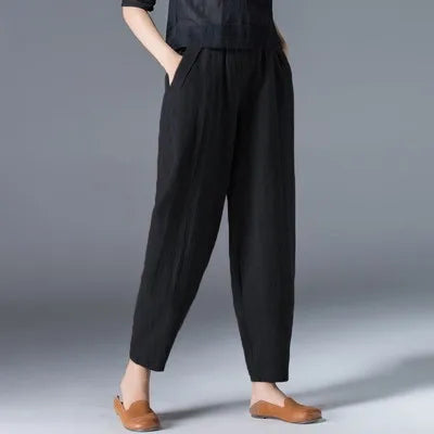 Raelyn Cotton Linen Harem Pants