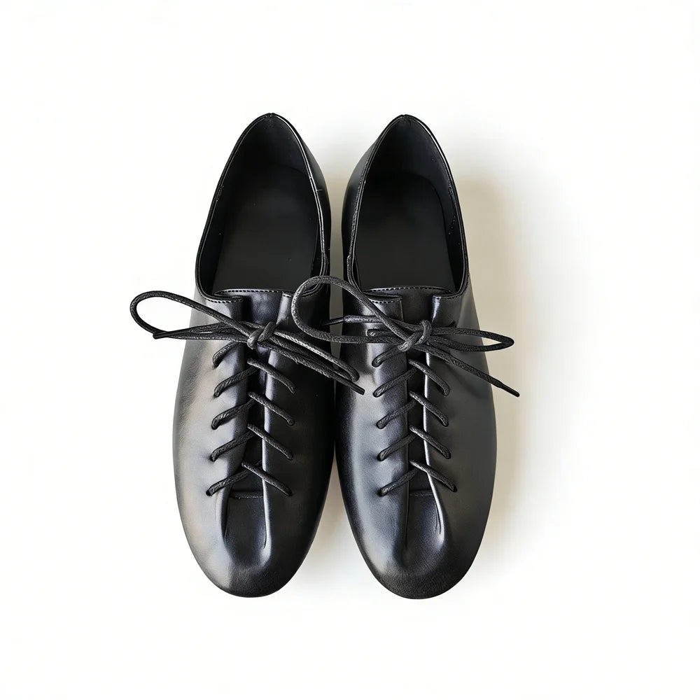 Madelyn Leather Lace Up Flats
