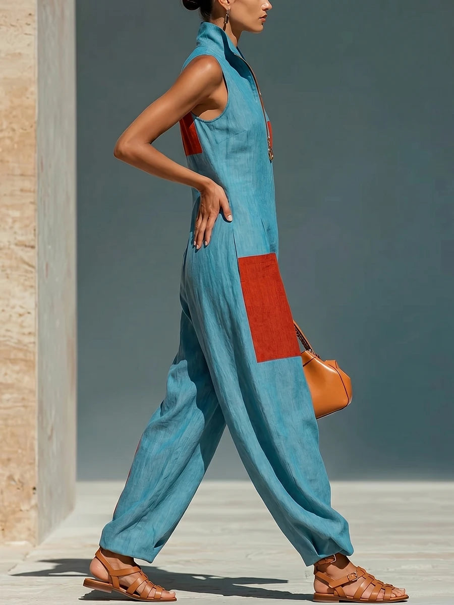 Charlotte Contrast Patchwork Jumpsuit
