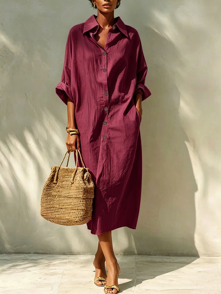 Emily Button Front Midi Dress