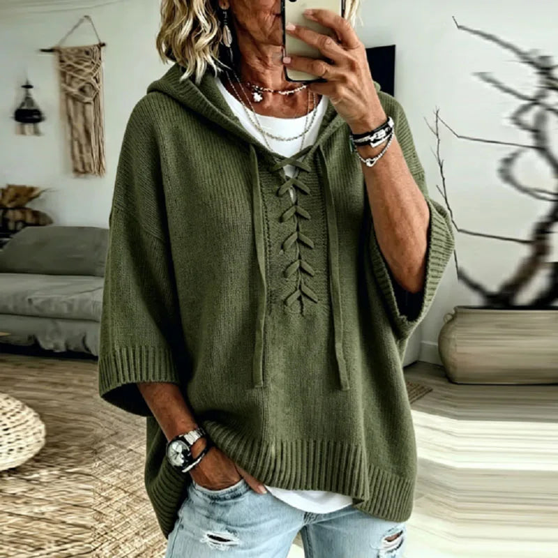 Cressida Lace Up Hooded Pullover