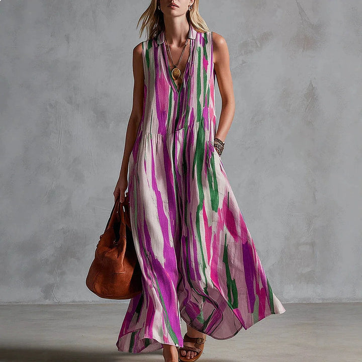 Savannah Abstract Print Maxi Dress