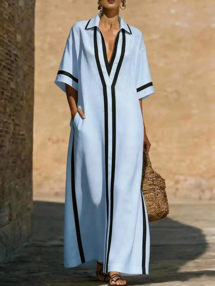 Victoria V Neck Shirt Long Dress
