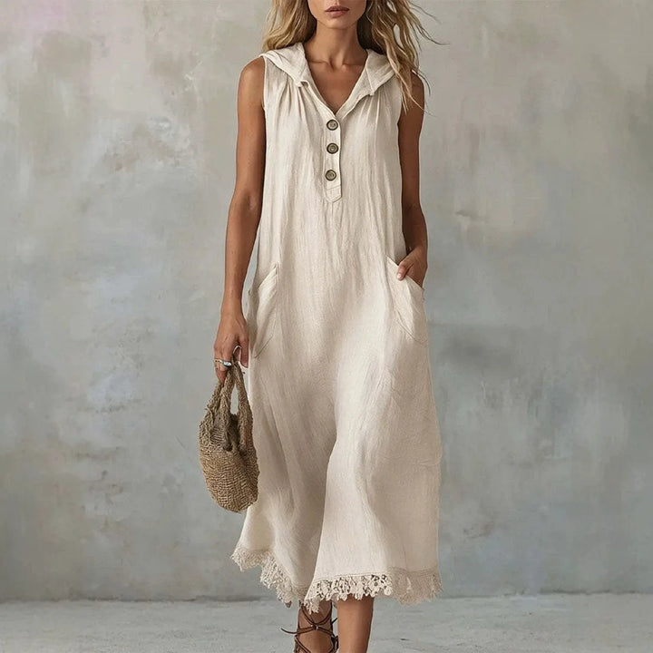 Libby V Neck Hooded Midi Dress