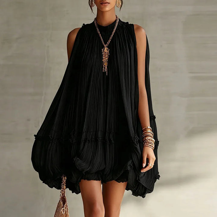 Colette Pleated Halter Mini Dress