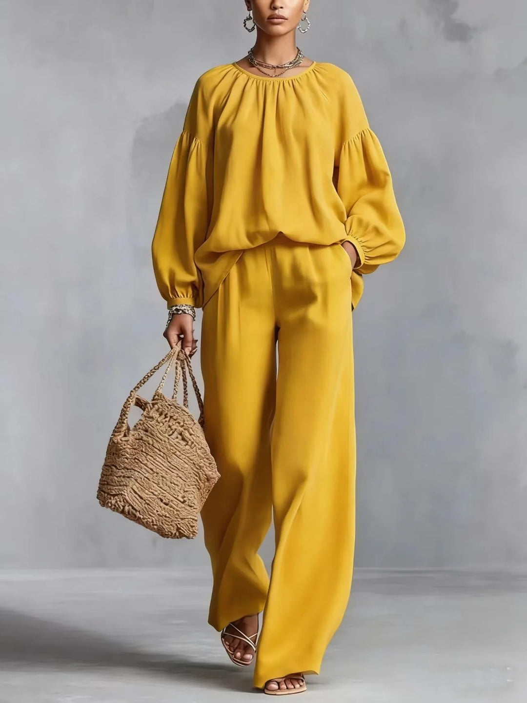 Cressida Lantern Sleeve Trouser Set