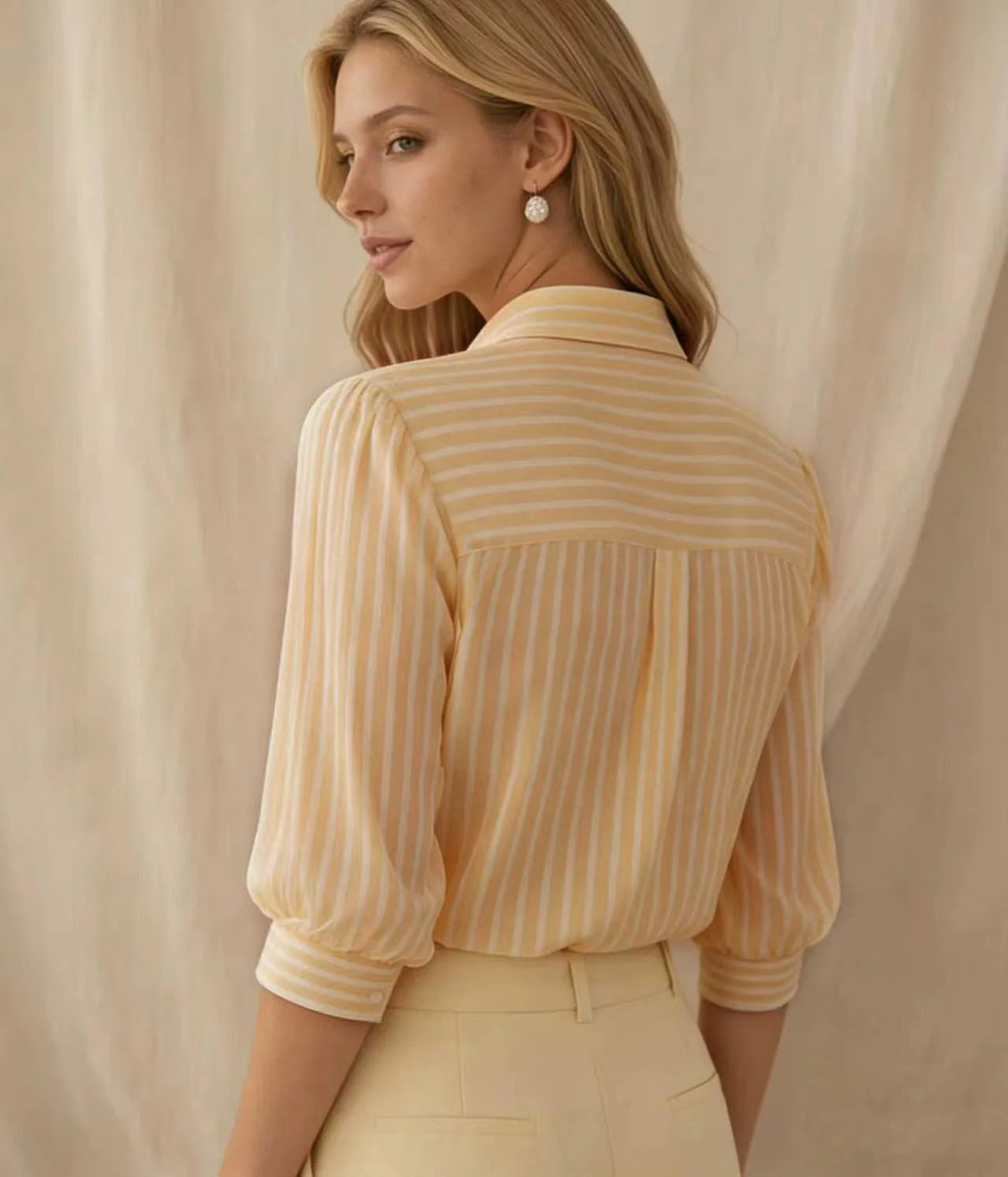 Rosalinda Striped Puff Sleeve Shirt
