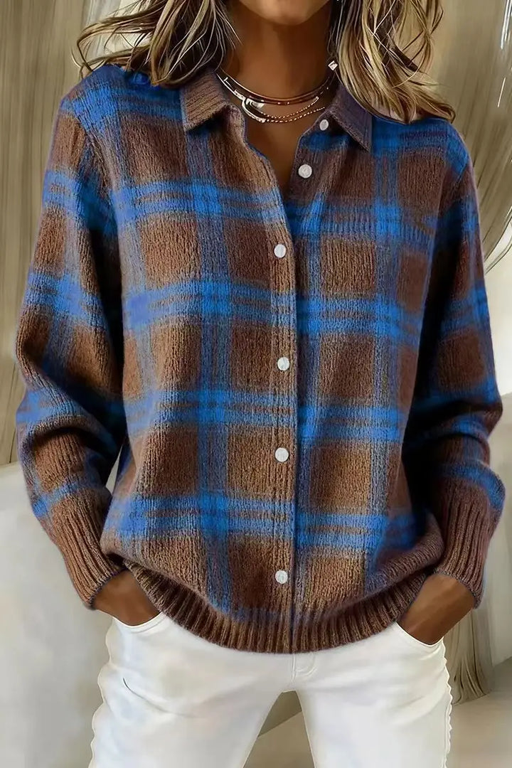 Maren Plaid Knit Cardigan