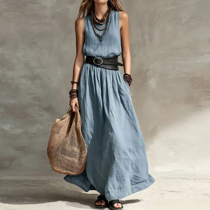 Melissa Pleated Boho Maxi Dress