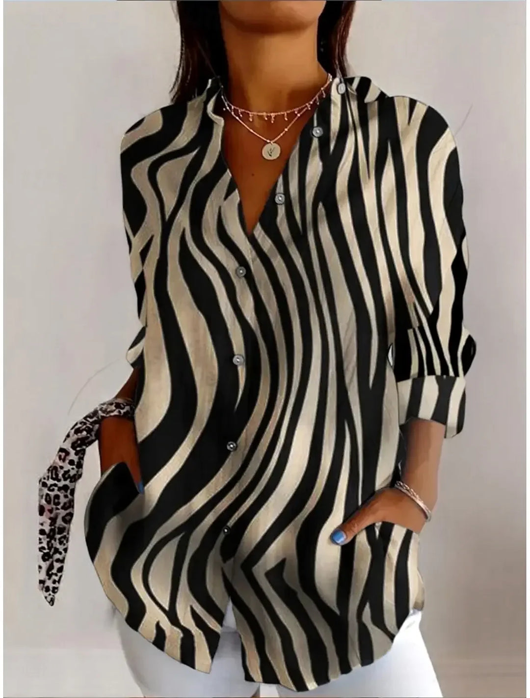 Jessica Geometric Button Shirt