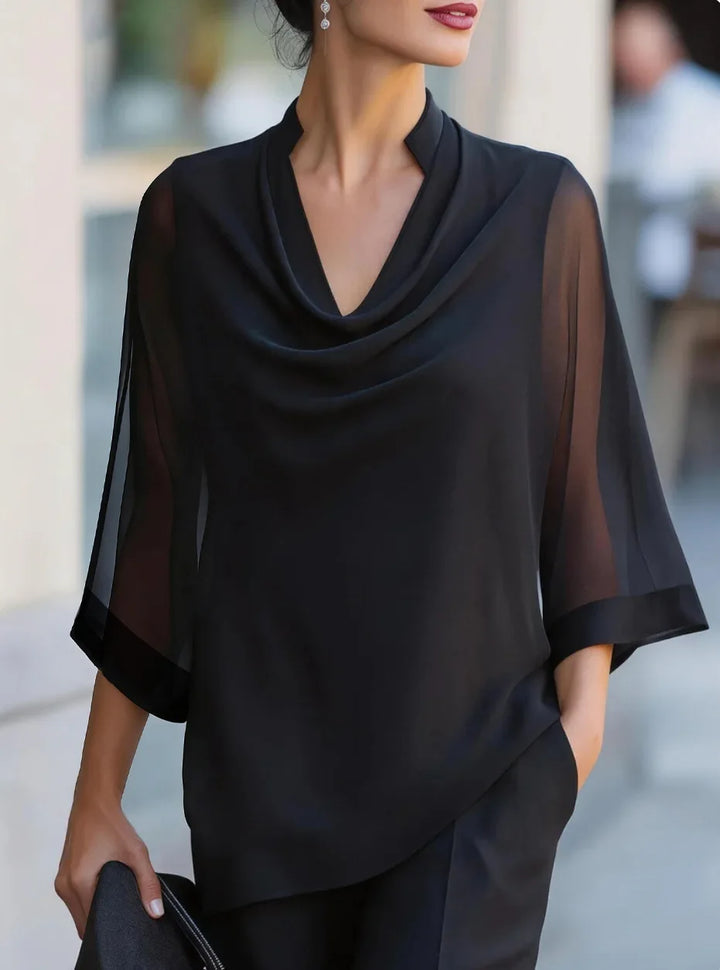 Amelie Draped Chiffon Blouse