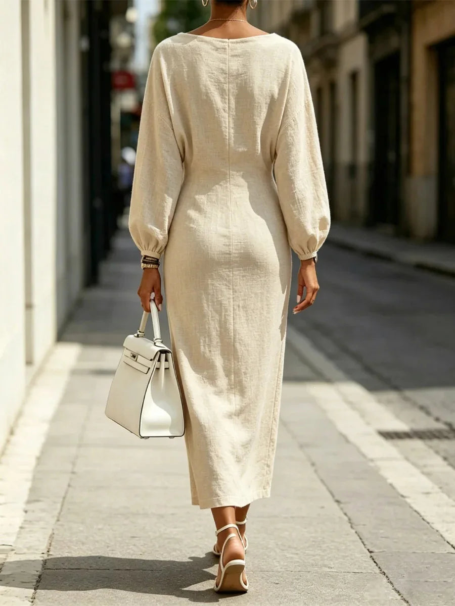 Adeline Cowl Neck Midi Dress