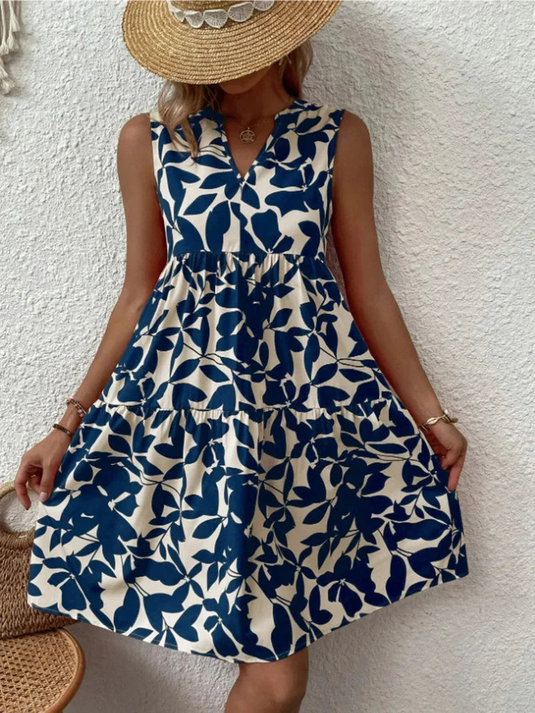 Zara Boho Print Ruffled Mini Dress
