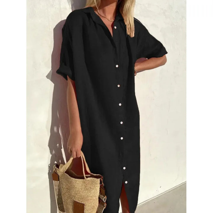 Brielle Button Front Midi Dress