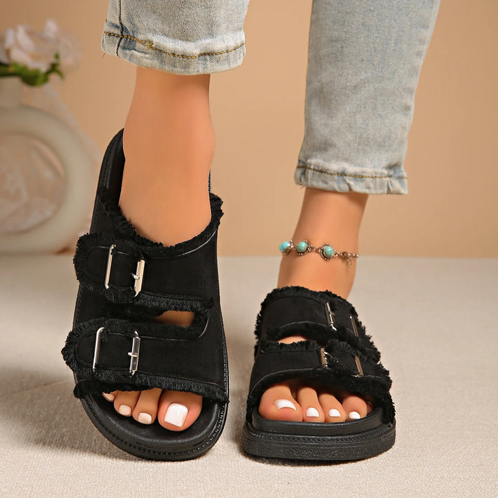 Bailey Cushioned Buckle Slippers