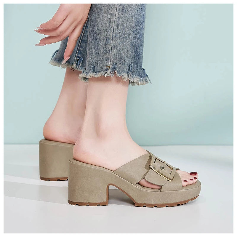 Jessica Orthopedic Buckle Heeled Sandals