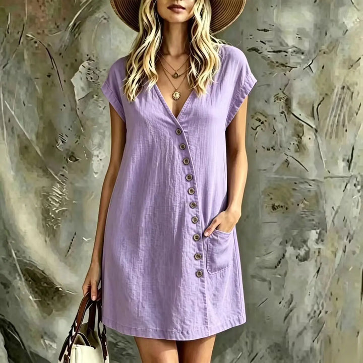 Cecily Button Detail Mini Dress