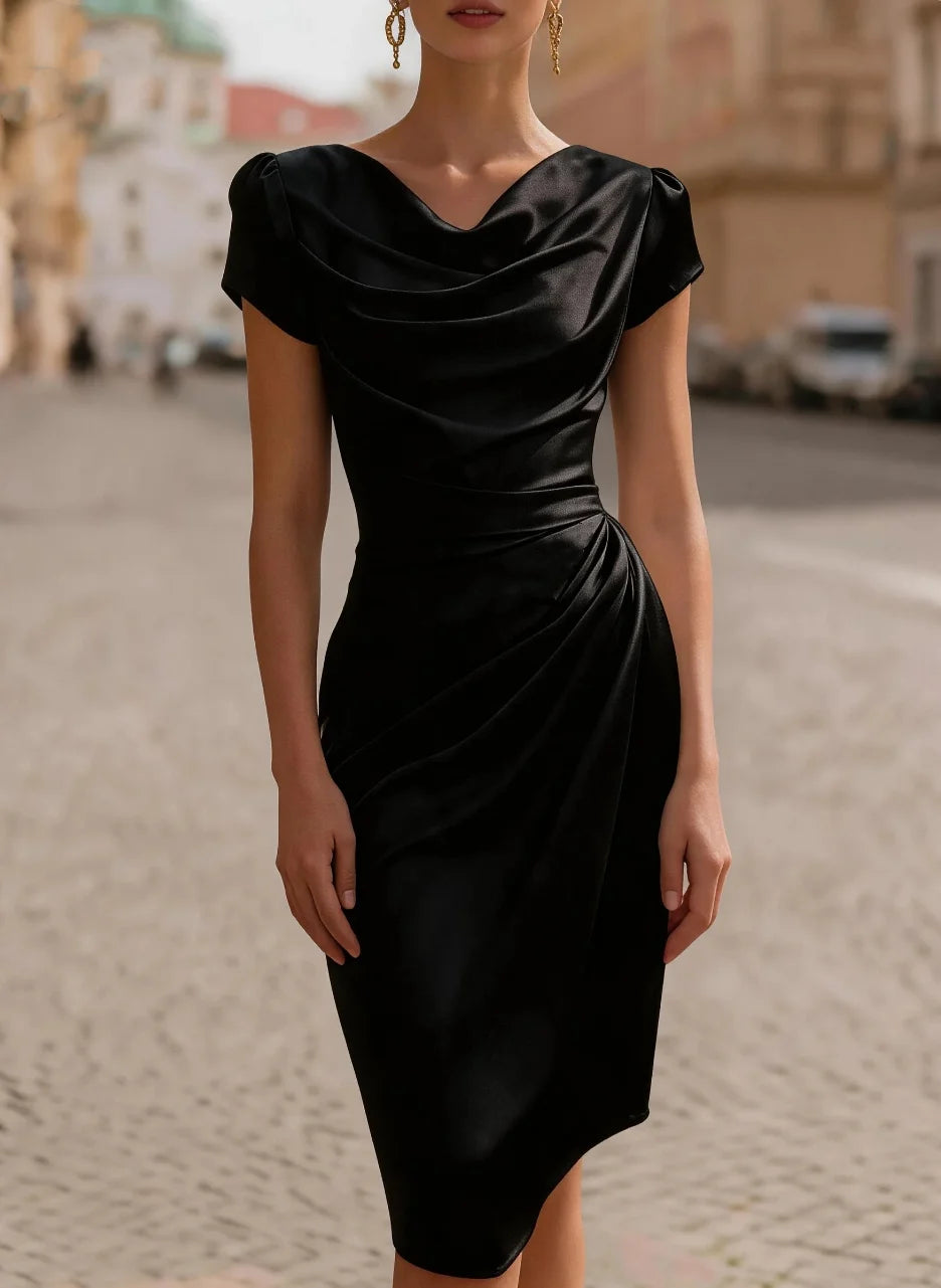 Annalise Draped Sheath Midi Dress