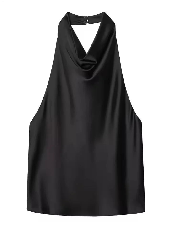 Isabelle Satin Halter Blouse