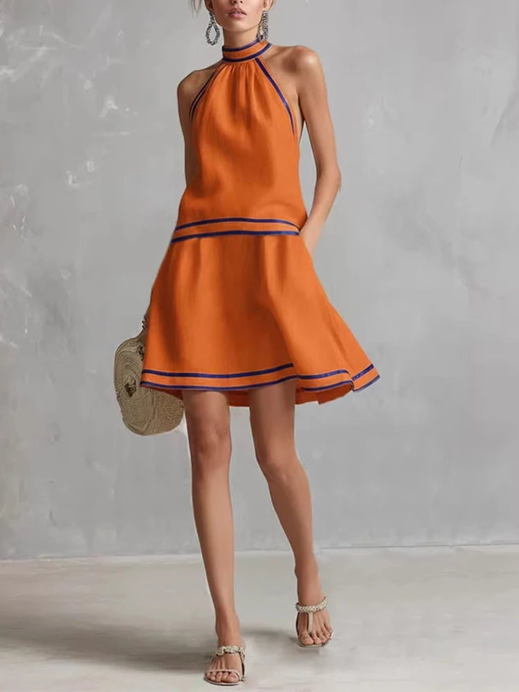 Helena Halter Neck Mini Dress
