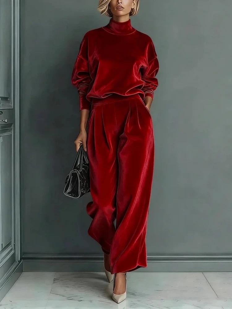 Laurel High Neck Velvet Set
