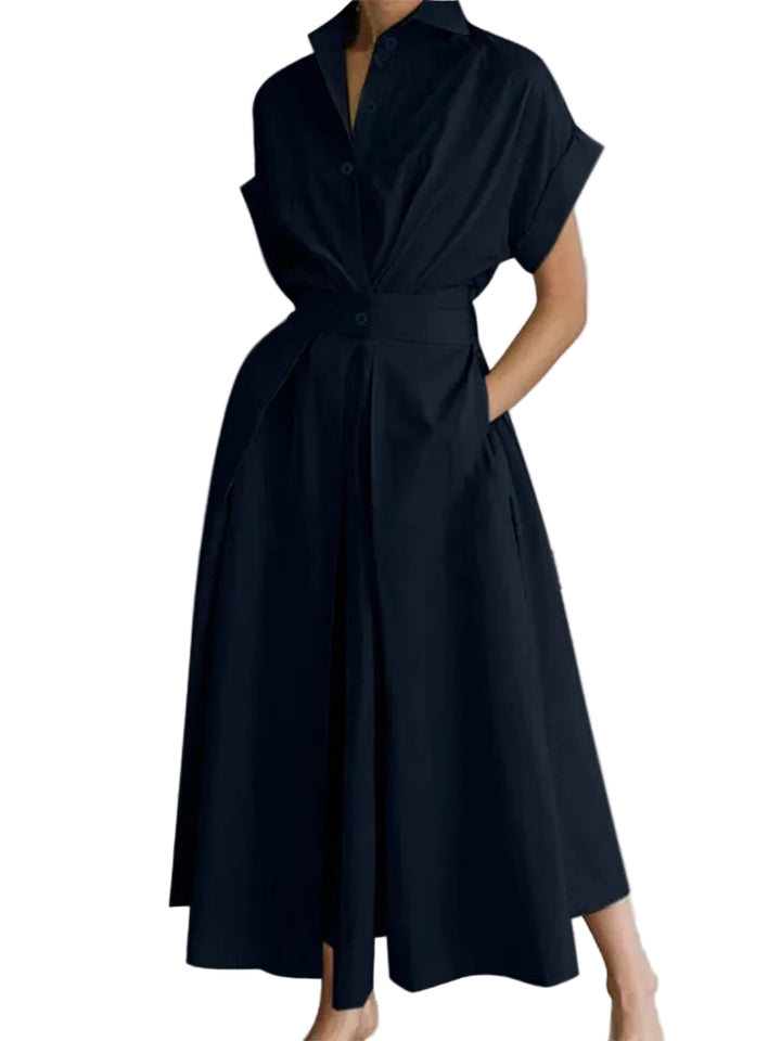 Delilah Relaxed Short Sleeve Midi Dress