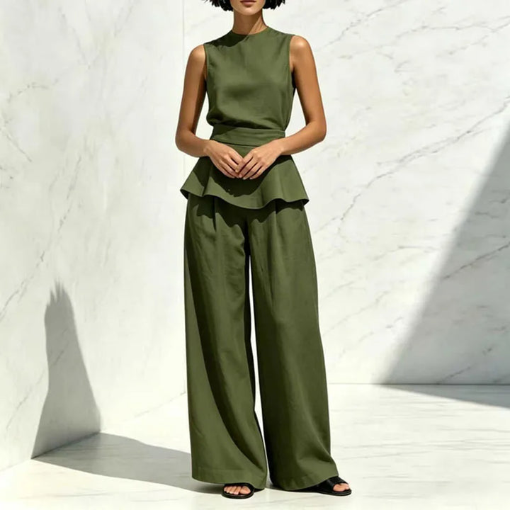 Camila Sleeveless Wide Leg Pants Set
