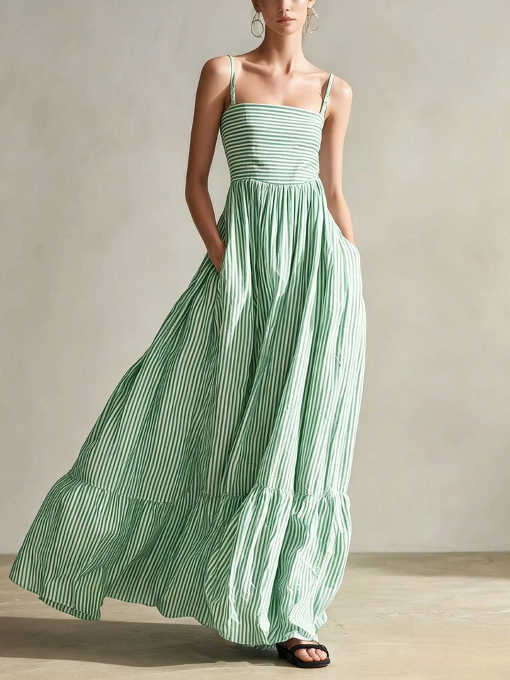Cassidy Striped Tiered Maxi Dress