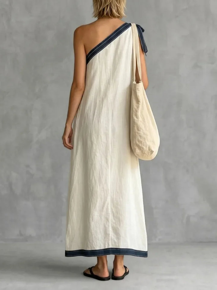 Odalys One Shoulder Vacation Maxi Dress