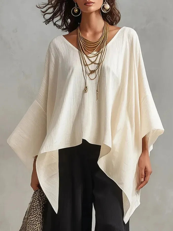 Aurélie Batwing V Neck Blouse