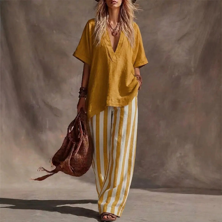 Everly Striped Linen Matching Set
