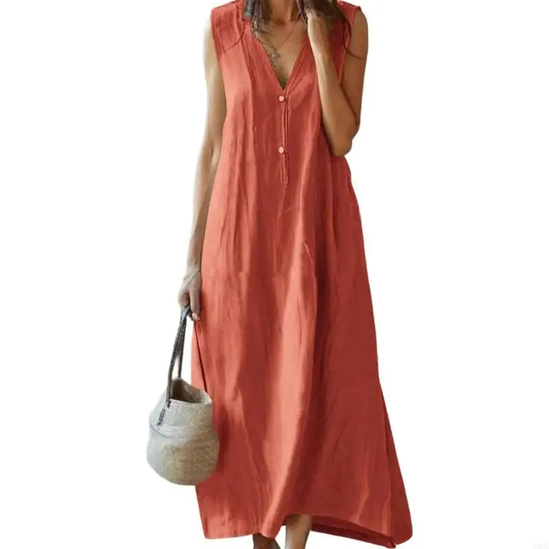 Aurielle Relaxed Linen Maxi Dress