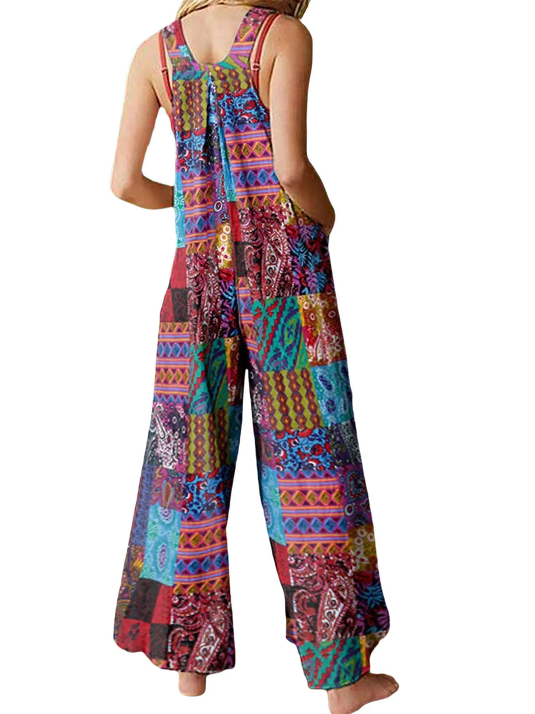 Cristy Boho Print Wide Leg Jumpsuit
