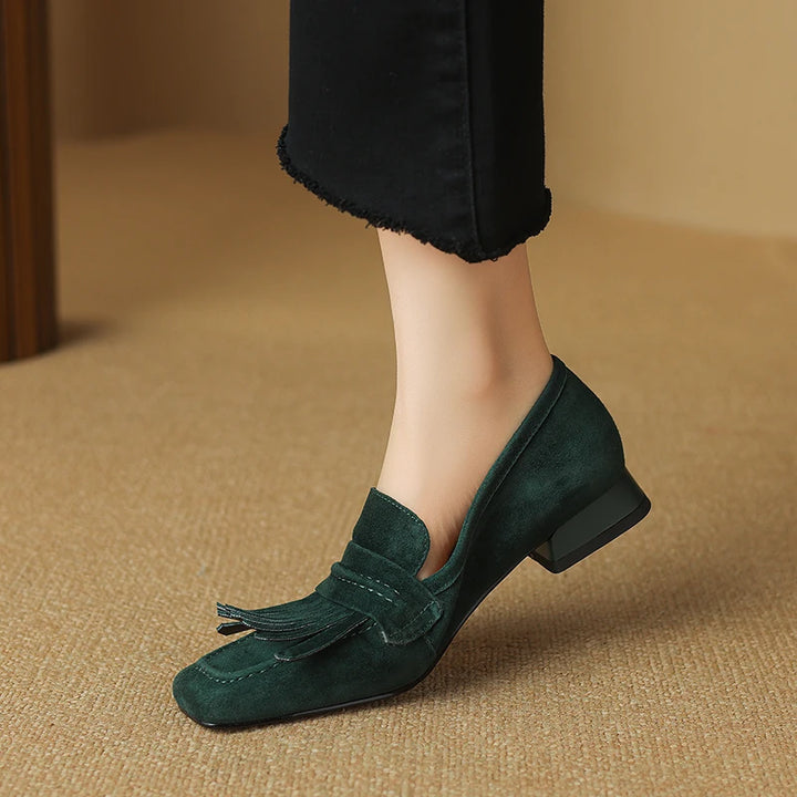 Sabrina Fringe Suede Loafers