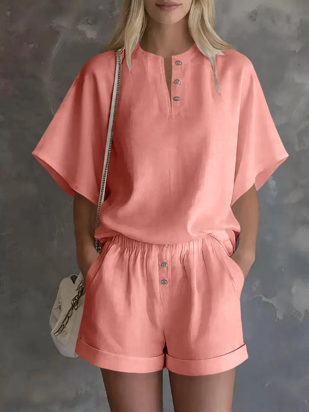 Solenne Short Sleeve Casual Two-Piece Set