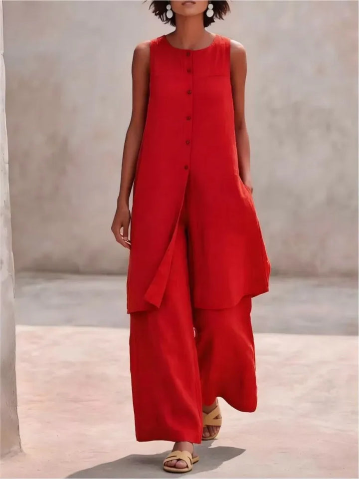 Mernie Casual Layered Trouser Set