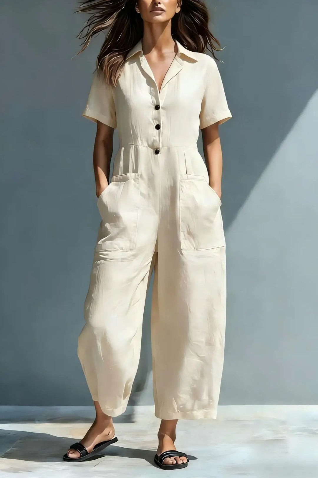 Aveline Elegant Relaxed Wide Leg Jumpsuit