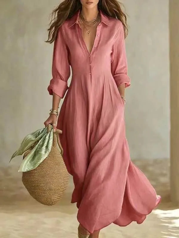 Sandy Breathable Maxi Shirt Dress