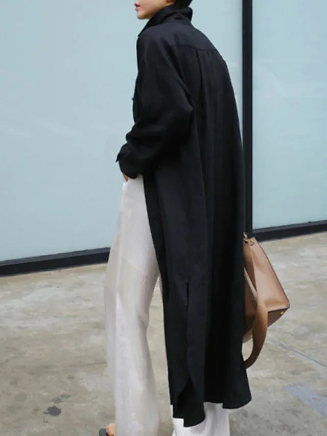 Gemma Button Front Long Sleeve Maxi Dress