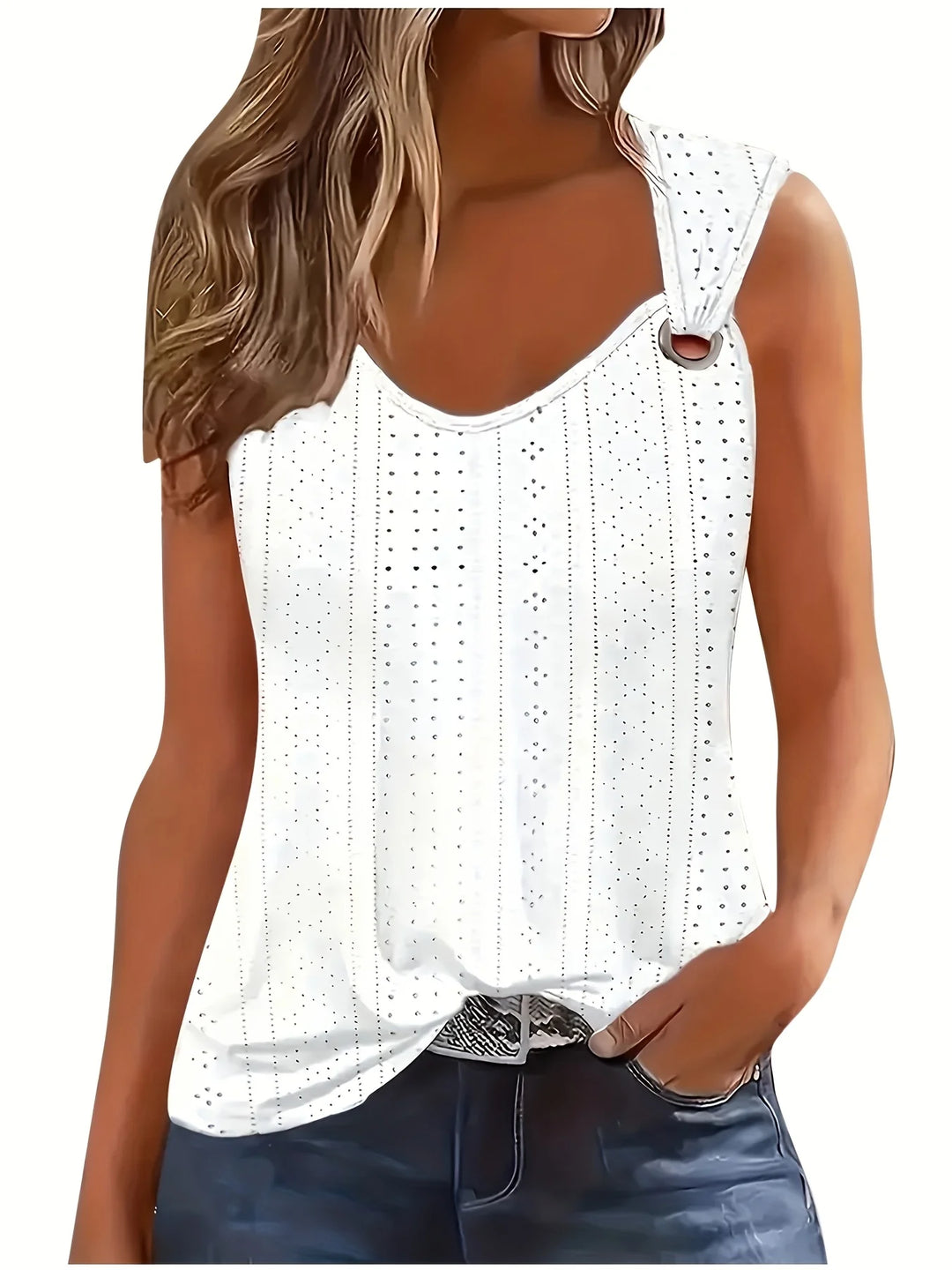 Eliana Casual Eyelet Blouse