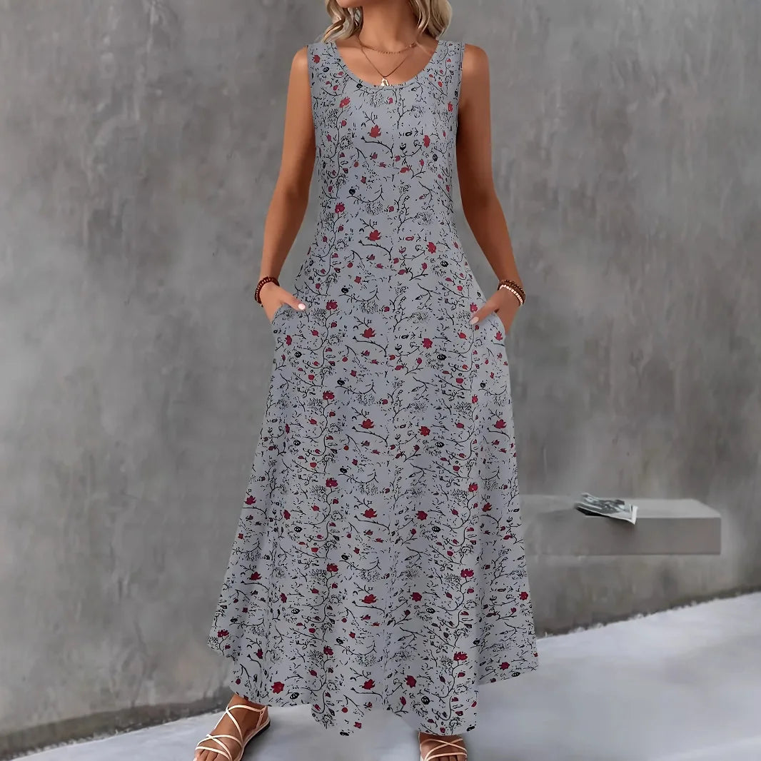 Tansy Boho Floral Pocket Maxi Dress