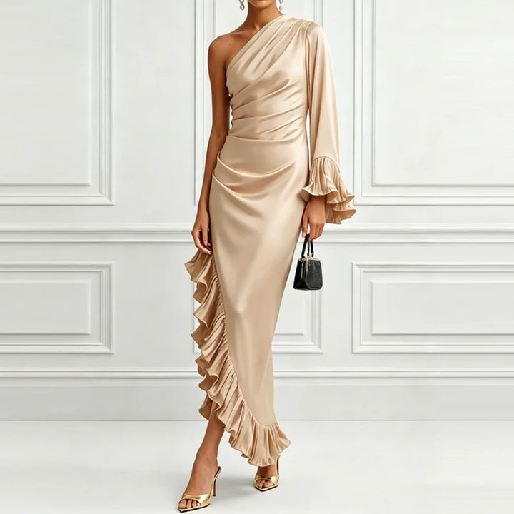 Valentina Elegant Ruffle Maxi Dress