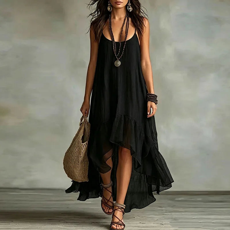 Deborah Flowy Ruffle Maxi Dress