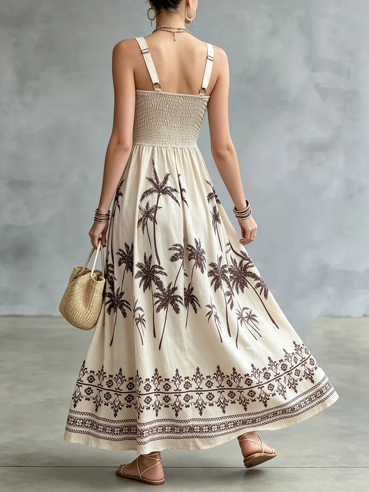 Paloma Palm Print Midi Dress