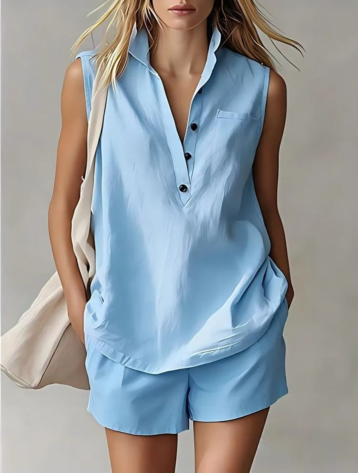 Harlow Breathable Cotton Linen Shorts Set