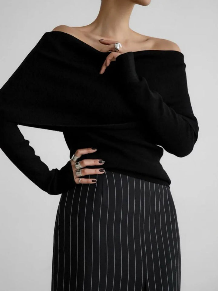 Eliza Foldover Neck Sweater