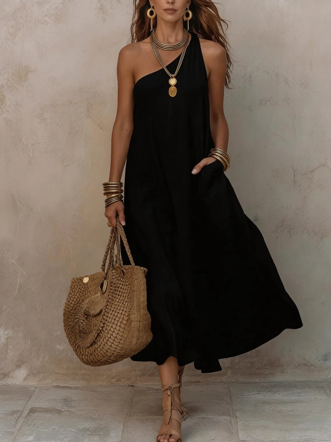 Natasha Asymmetrical Midi Dress
