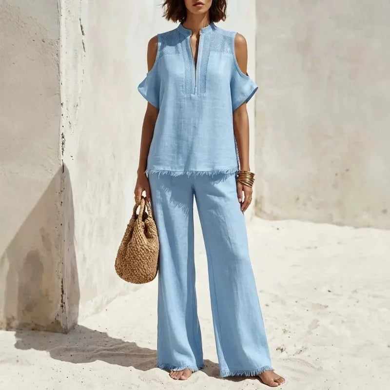 Bernadette Zip Neck Two Piece Set