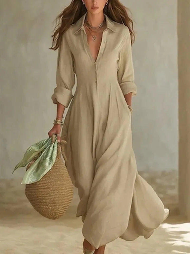 Sandy Breathable Maxi Shirt Dress