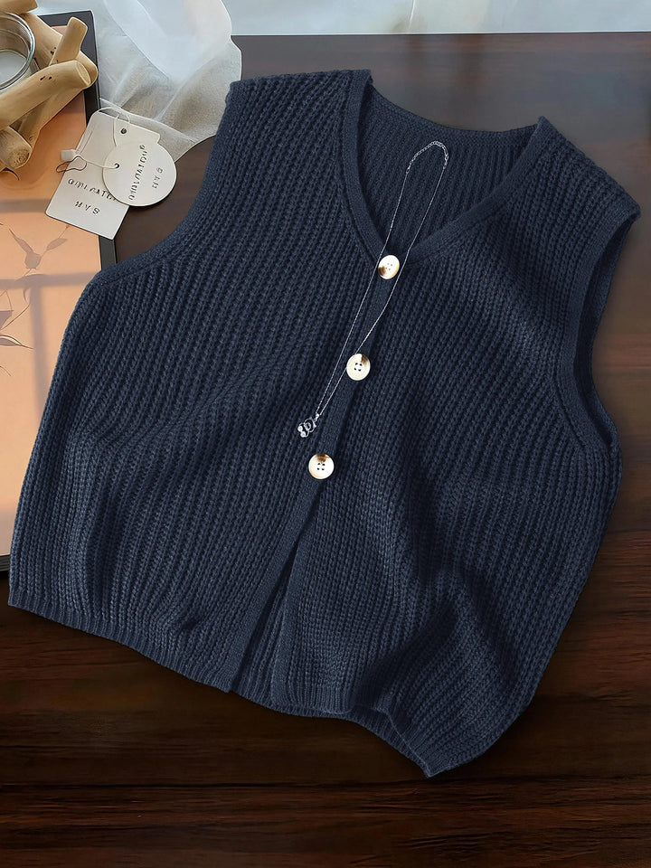 Elma Sleeveless V Neck Cardigan
